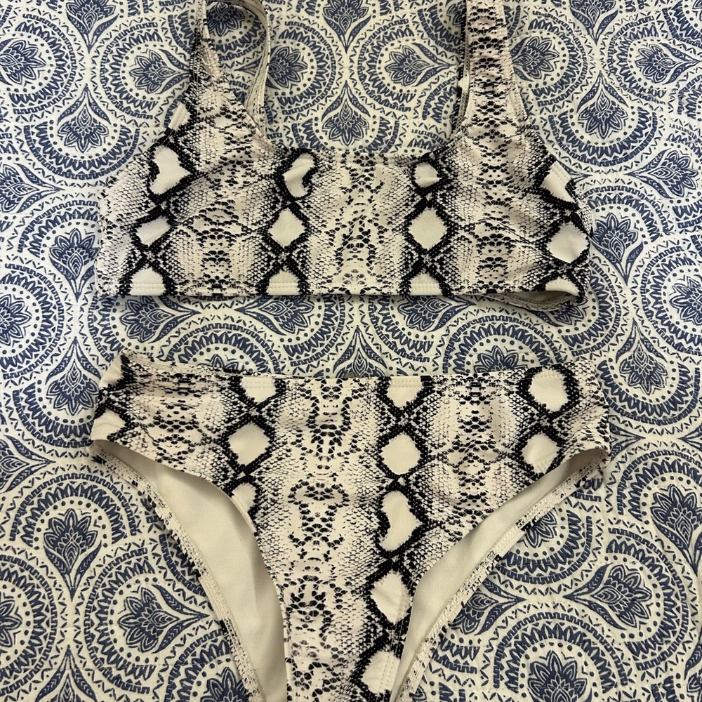 Shein Snakeskin Print Bikini Set